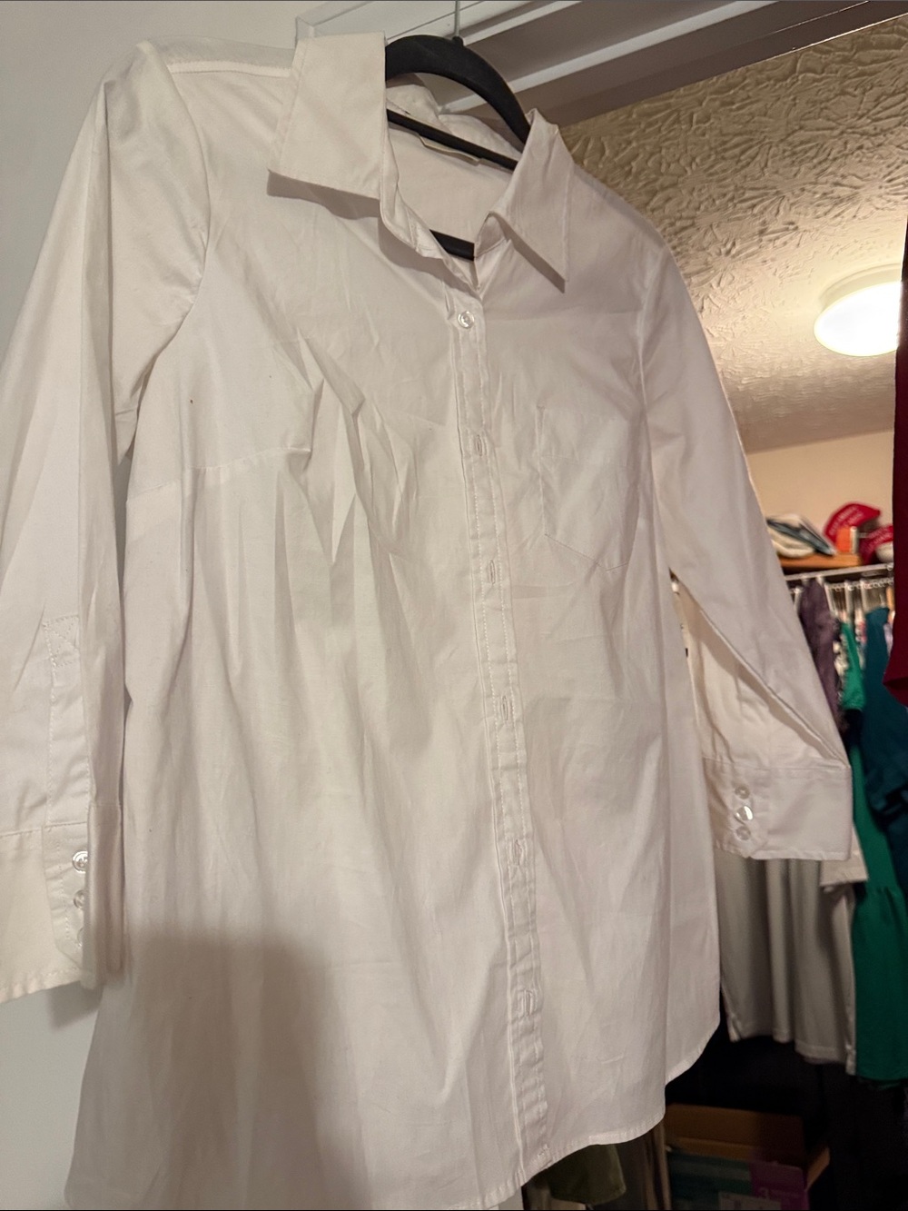 Classic White Men's Button-Down Shirt